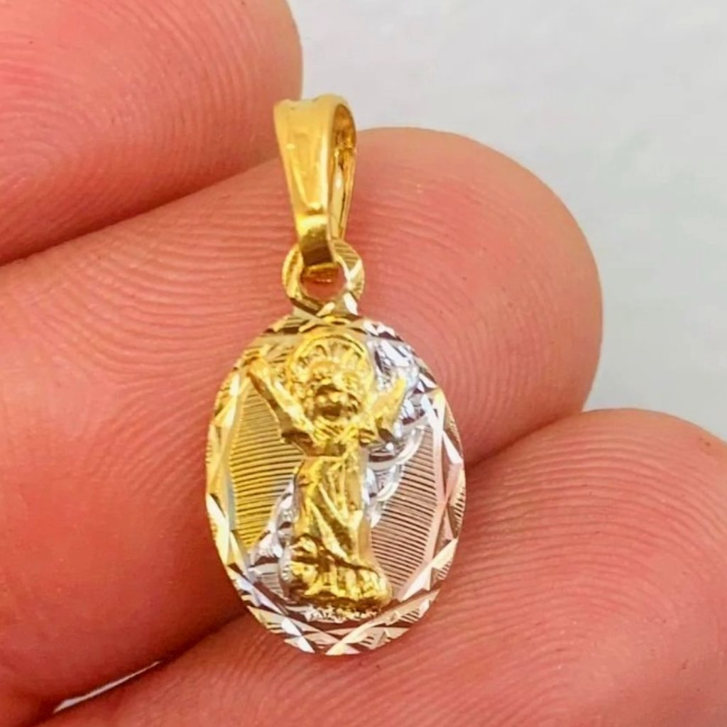 Divino Nino Tri Color 14k Gf Pendant 14x8mm Gifts Religious For Baby Kids